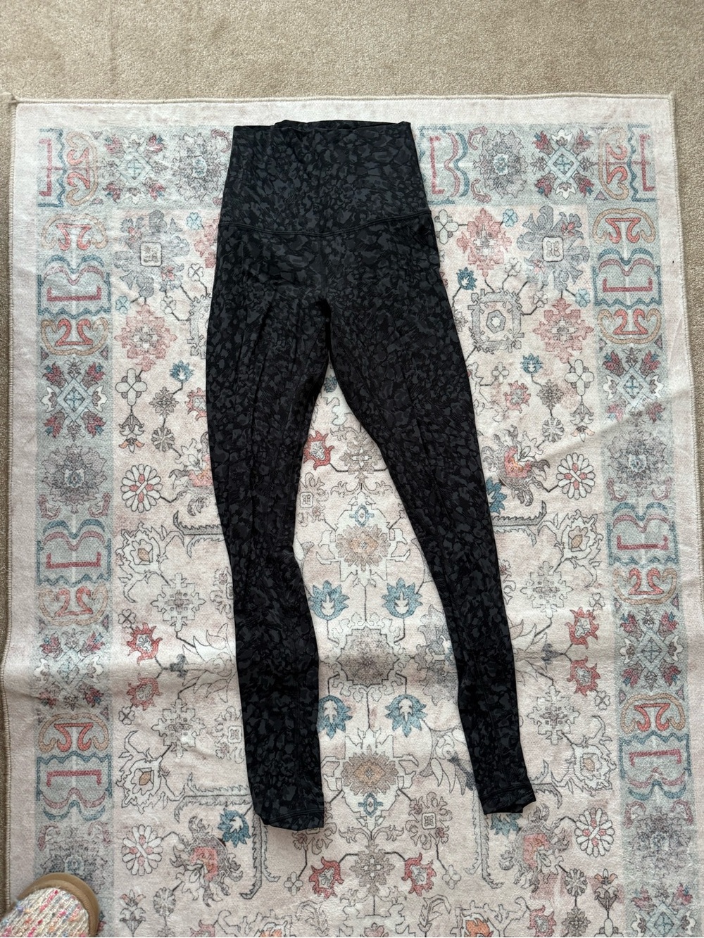 lululemon athletica Black Tonal Floral High-Rise Leggings